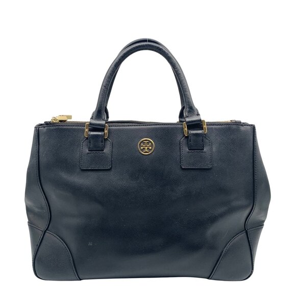 Tory Burch Black Saffiano Leather Robinson Double Zip Convertible Satchel - Picture 1 of 12